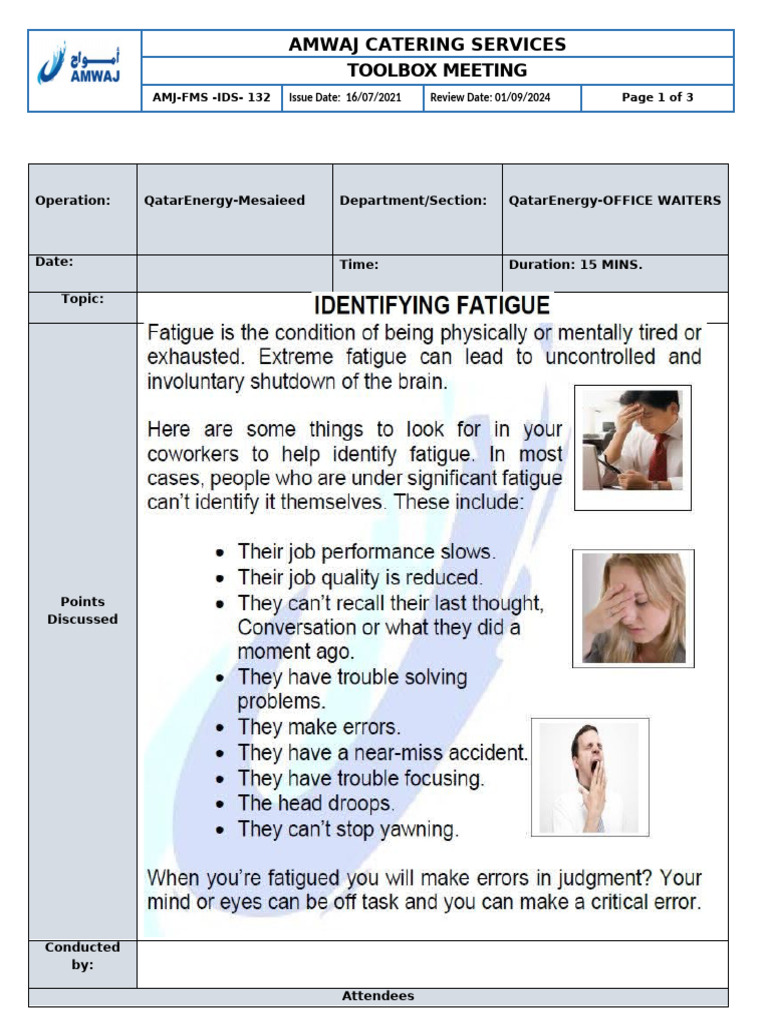 Identifying Fatigue | PDF
