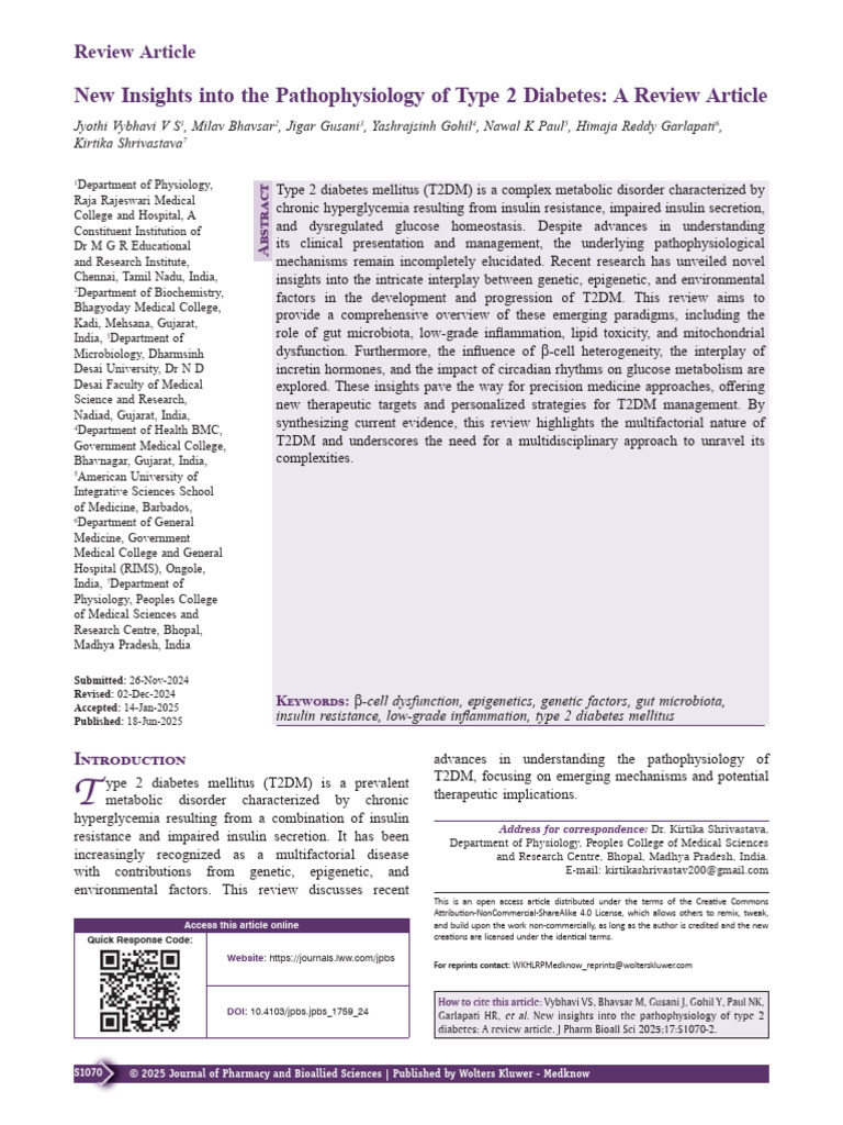 New Insights Into The Pathophysiology of Type 2.5 | PDF | Inflammation ...
