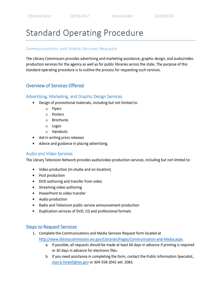 Library Media Services Request Procedure | PDF
