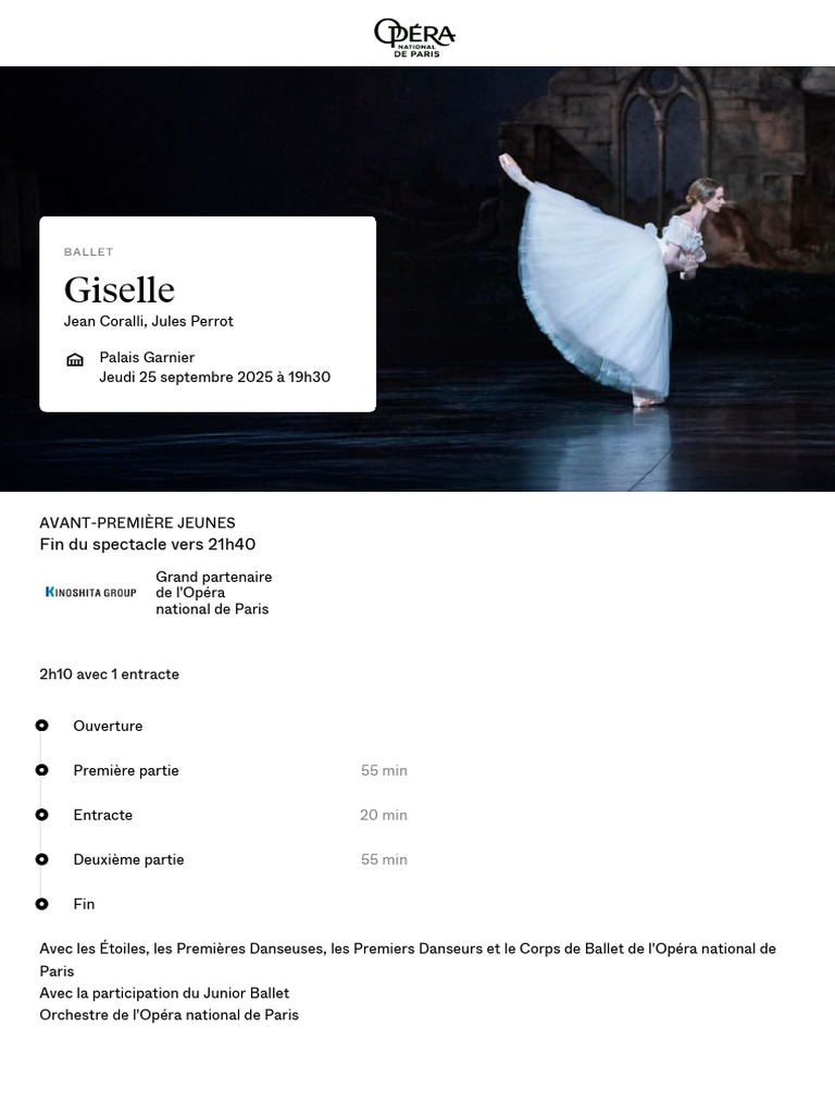 Distribution de Giselle à l'Opéra 2025 | PDF | Compagnies de ballet ...