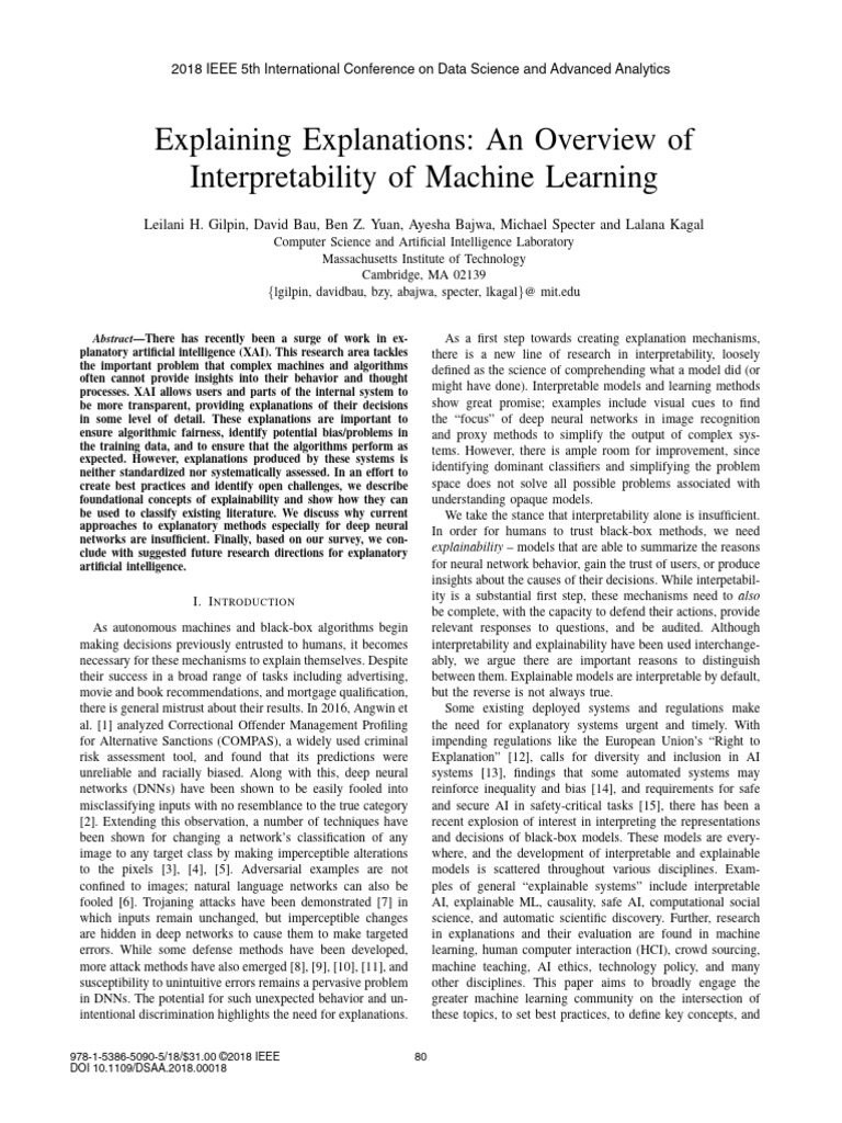 Overview of Machine Learning Interpretability | PDF | Artificial ...