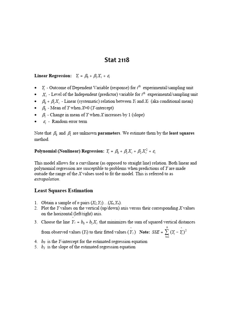 Linear and Polynomial Regression Basics | PDF | Errors And Residuals ...
