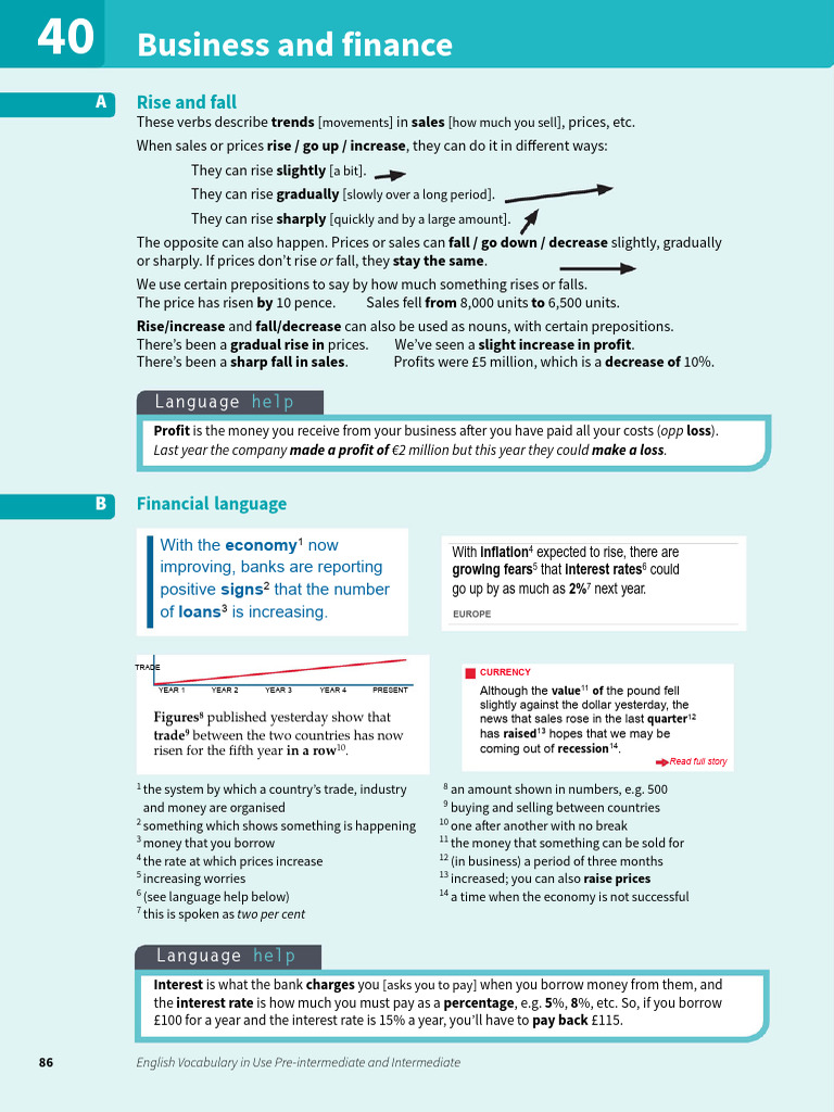 Business and Finance - Vocabulary | PDF | Interest | Money
