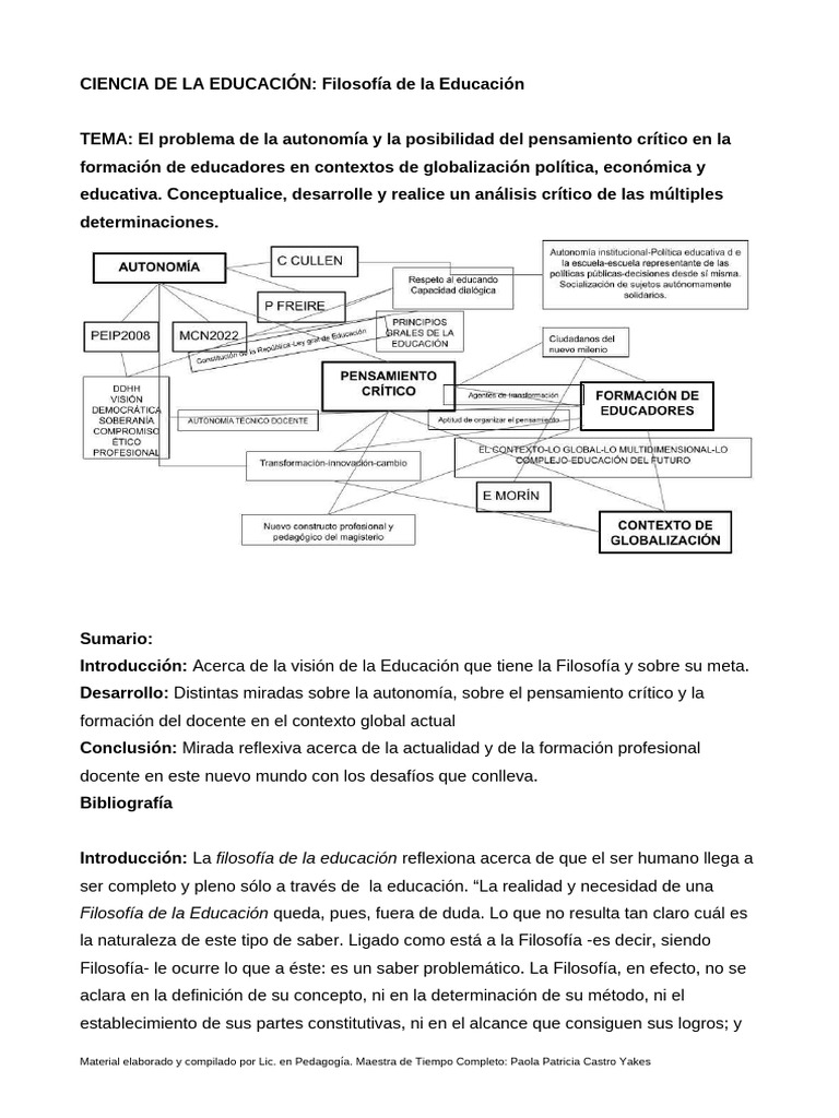 Autonomía y Pensamiento Crítico en Educación | PDF | Plan de estudios ...