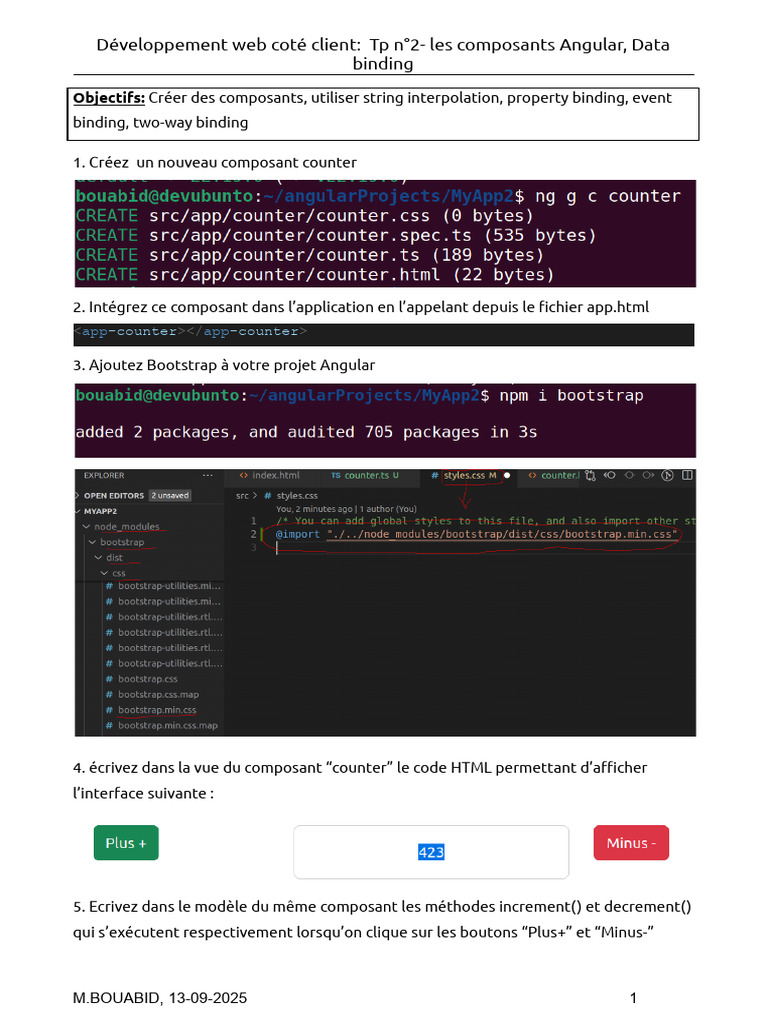 Composants Angular et Data Binding | PDF
