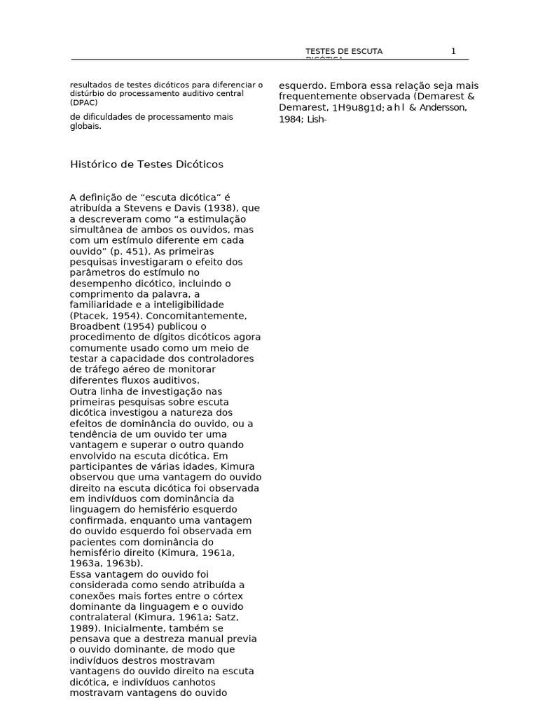 Handbook of Central Auditory Processing Disorder 9 | PDF | Imagem de ...
