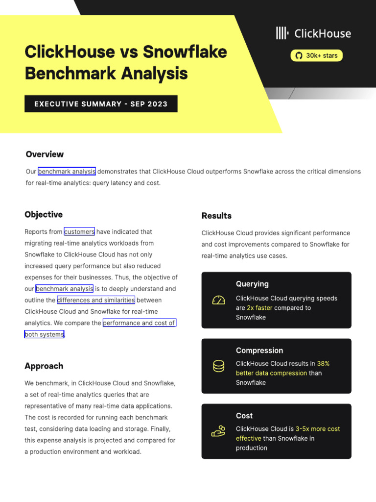 ClickHouse Vs Snowflake | PDF | Cloud Computing | Benchmark (Computing)