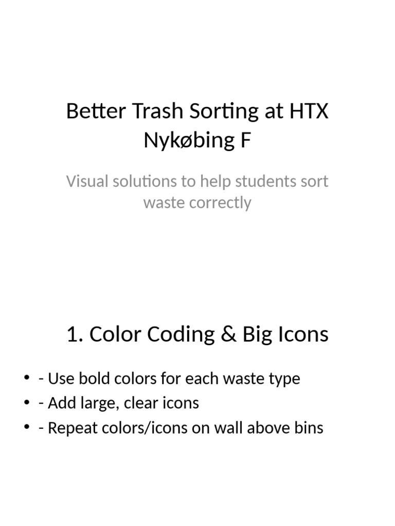 Trash Sorting Presentation | PDF