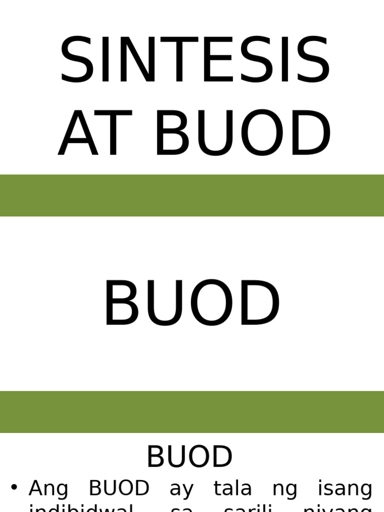 Sintesis at Buod | PDF