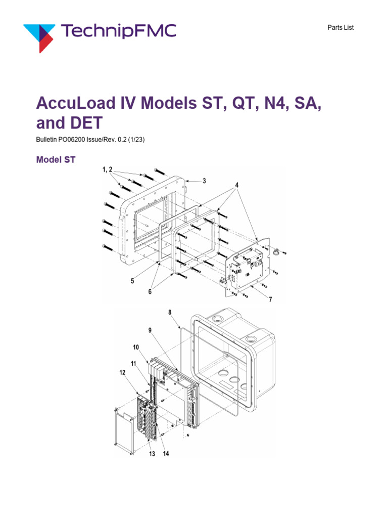 AccuLoad IV Models SA Parts List | PDF | Computer Hardware | Computing