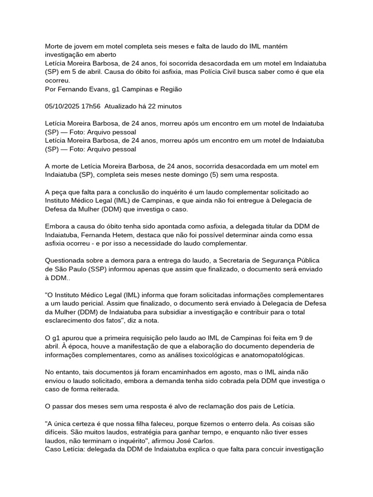 Documento sem título - Documentos Google | PDF | Morte