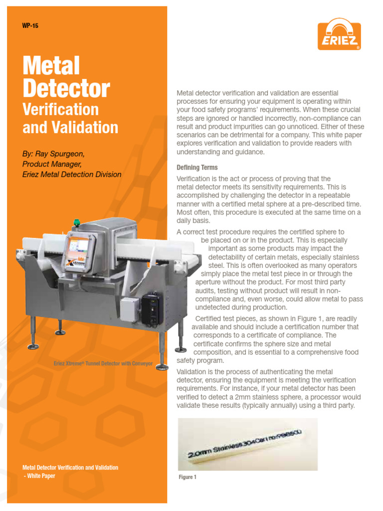 Eriez Metal Detector Verification and Validation White Paper | PDF ...