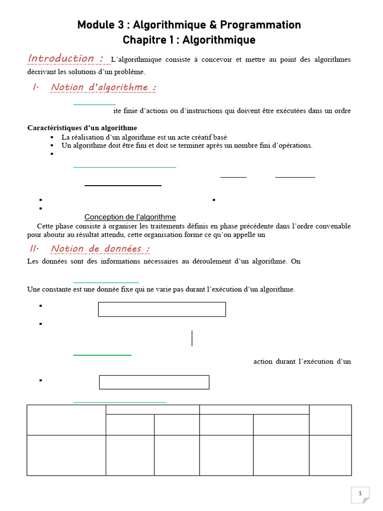 Introduction à l'algorithmique et programmation | PDF | Programmation ...