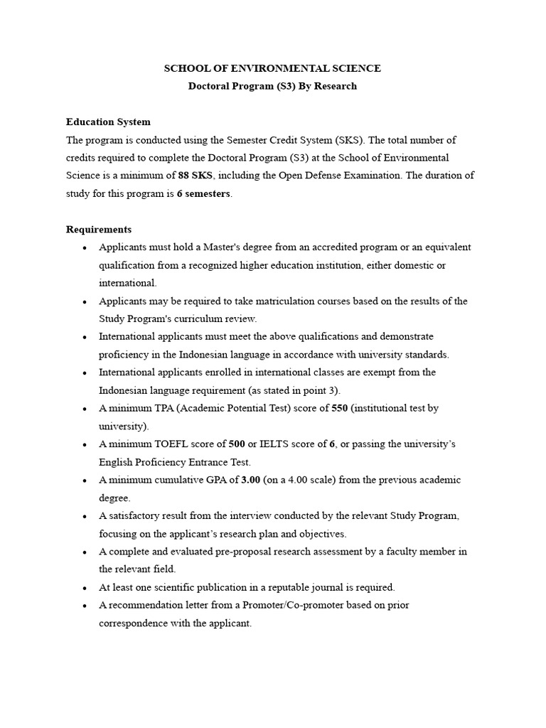 Doctoral Program - Research 2025 | PDF | Academic Degree | Science