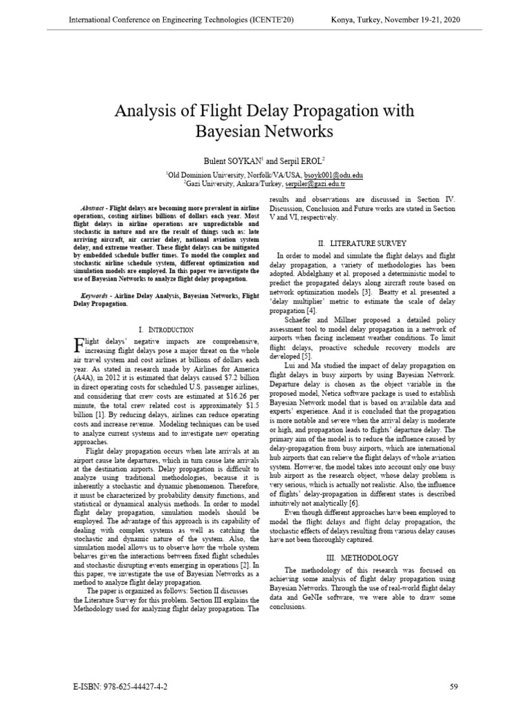 Analyzing Flight Delay Propagation with Bayesian Networks | PDF ...