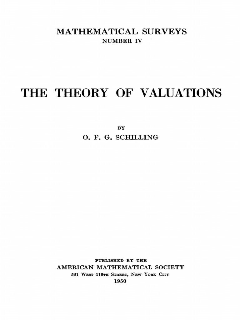 Theory of Valuations | PDF