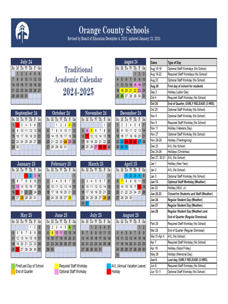2024-2025 Academic Calendar Overview | PDF | Public Holiday | Observances