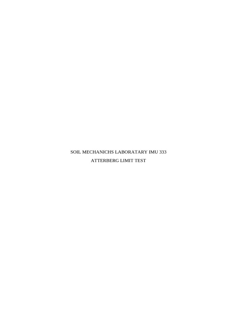 Atterberg Limits Testing Methodology | PDF | Applied And ...