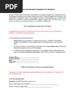 AI Declaration Form Template for Students | PDF