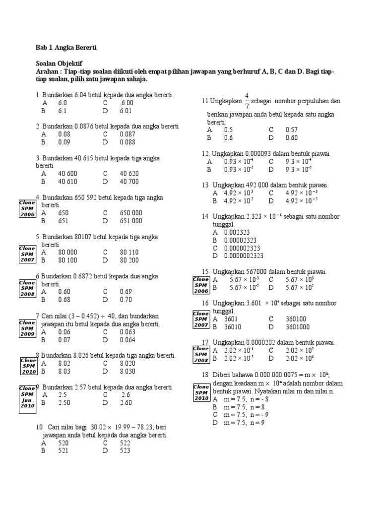 Bab 1 Bentuk Piawai Pdf