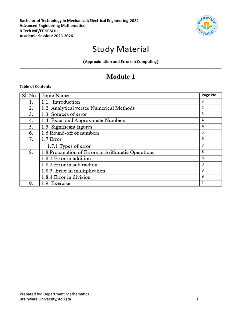 Errors in Numerical Computing Guide | PDF | Numerical Analysis ...