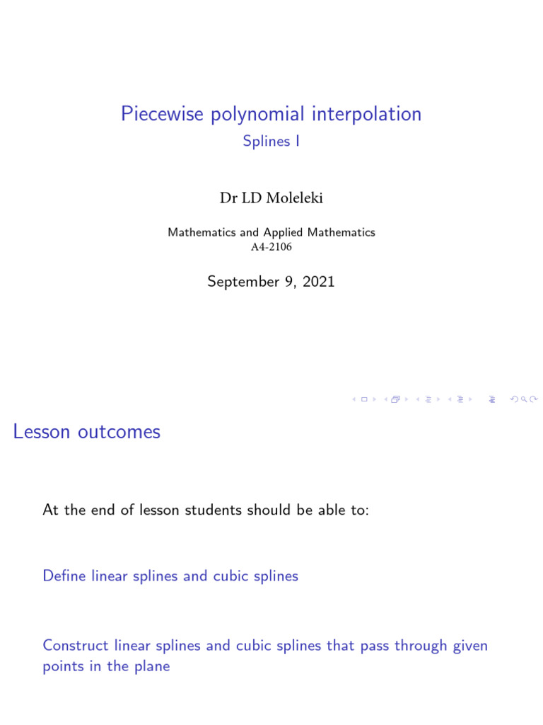 Understanding Linear and Cubic Splines | PDF | Spline (Mathematics ...