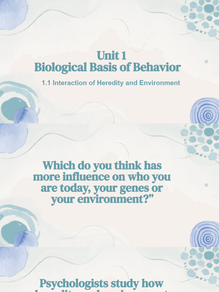 1.1 Heredity and Environment | PDF | Twin | Nature Versus Nurture