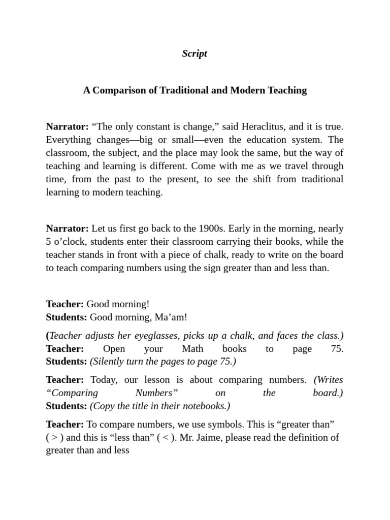 Script For Role Playing 2 | PDF | Teachers | Teaching