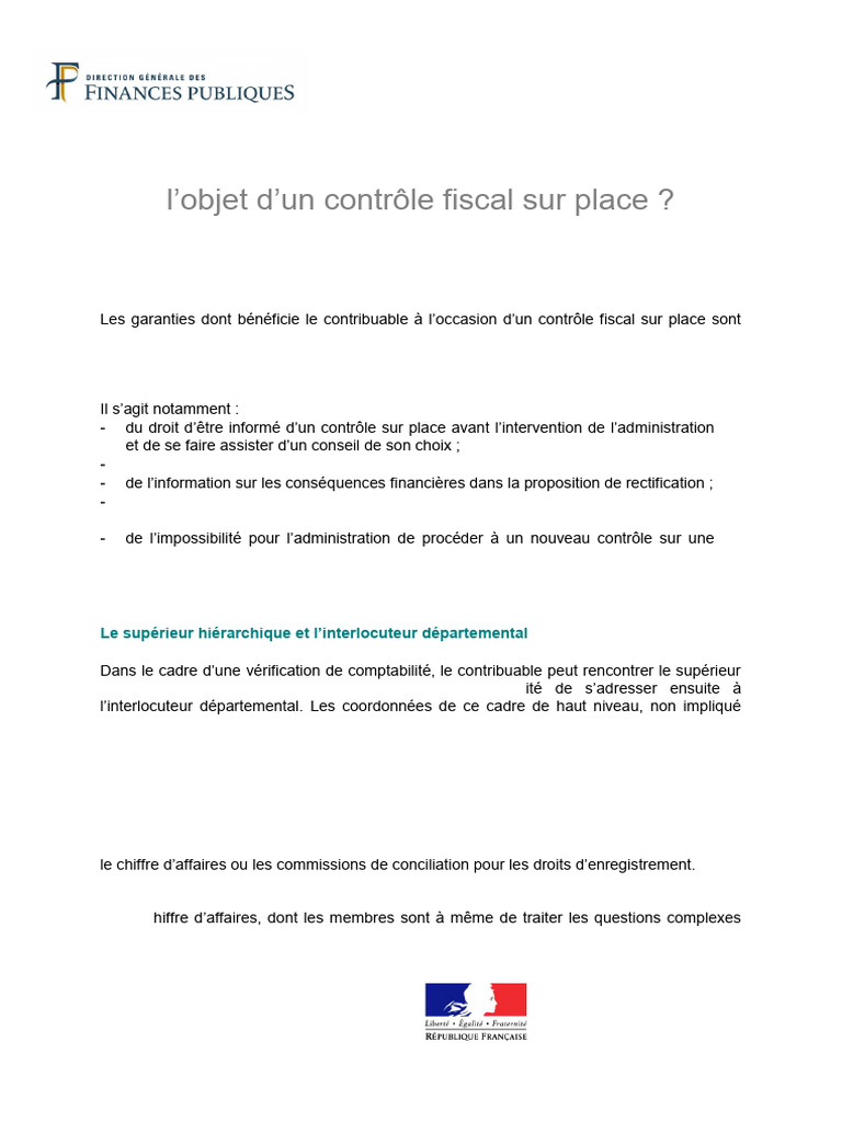 Garanties du contribuable en contrôle fiscal | PDF | Impôts | Justice