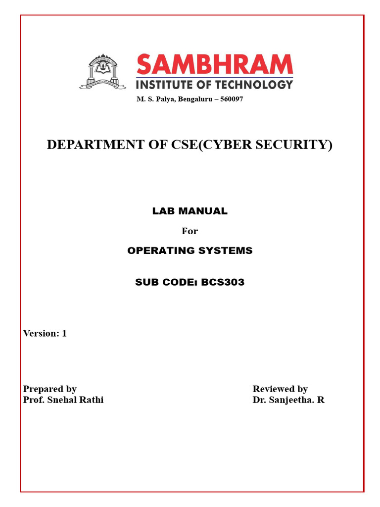 Operating Systems Lab Manual BCS303 | PDF | Engineering | Computer Security