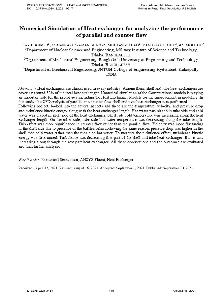 CFD Analysis of Heat Exchanger Performance | PDF | Fluid Dynamics ...
