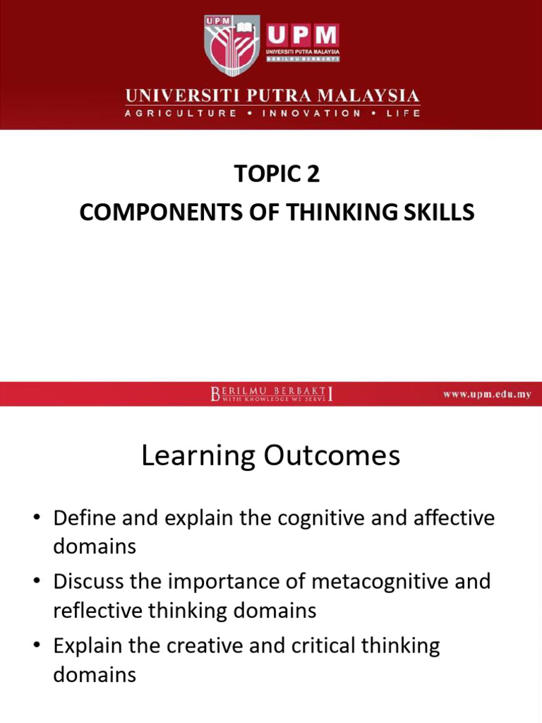 Defining Thinking Skills Components | PDF | Thought | Metacognition