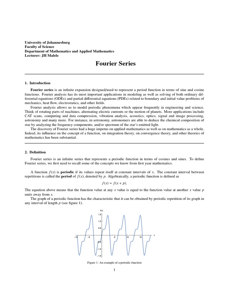 Introduction Fourier Series | PDF | Trigonometric Functions ...
