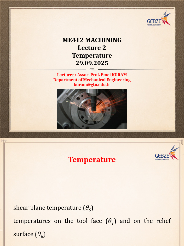 Machining Temperature Analysis in ME412 | PDF