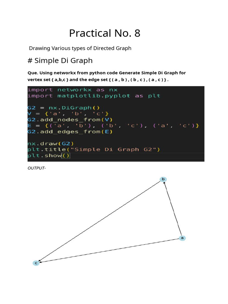 Directed Graphs with NetworkX Examples | PDF