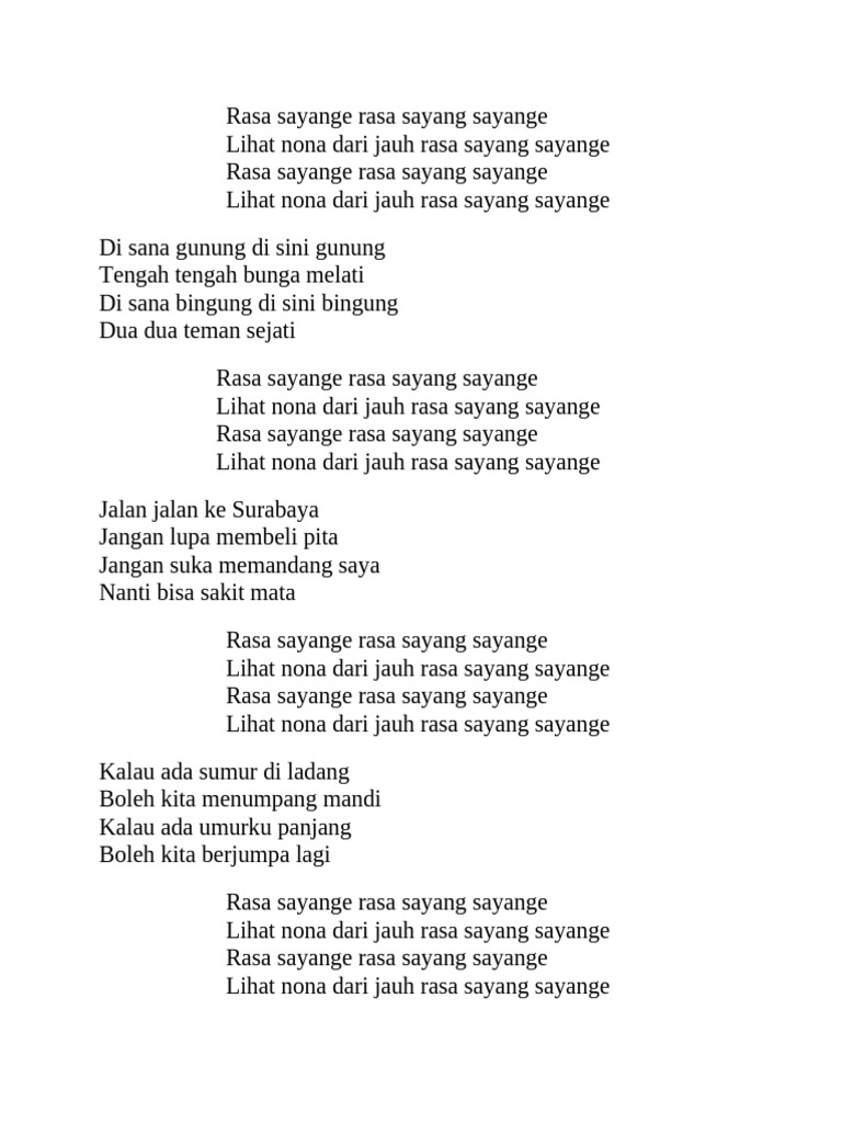 Rasa Sayange Rasa Sayang Sayange | PDF