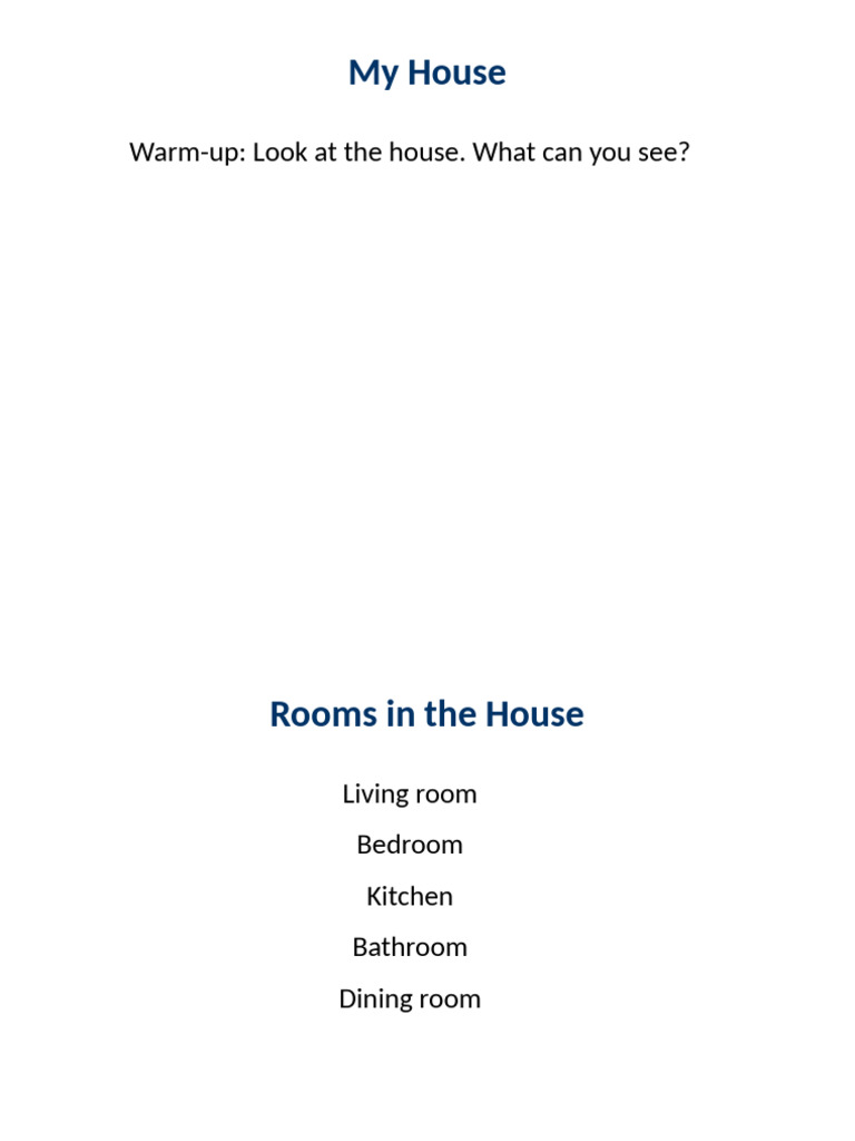 My House Lesson | PDF
