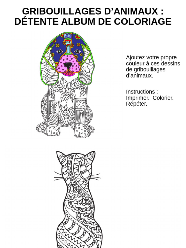 Album de coloriage animaux relaxant | PDF