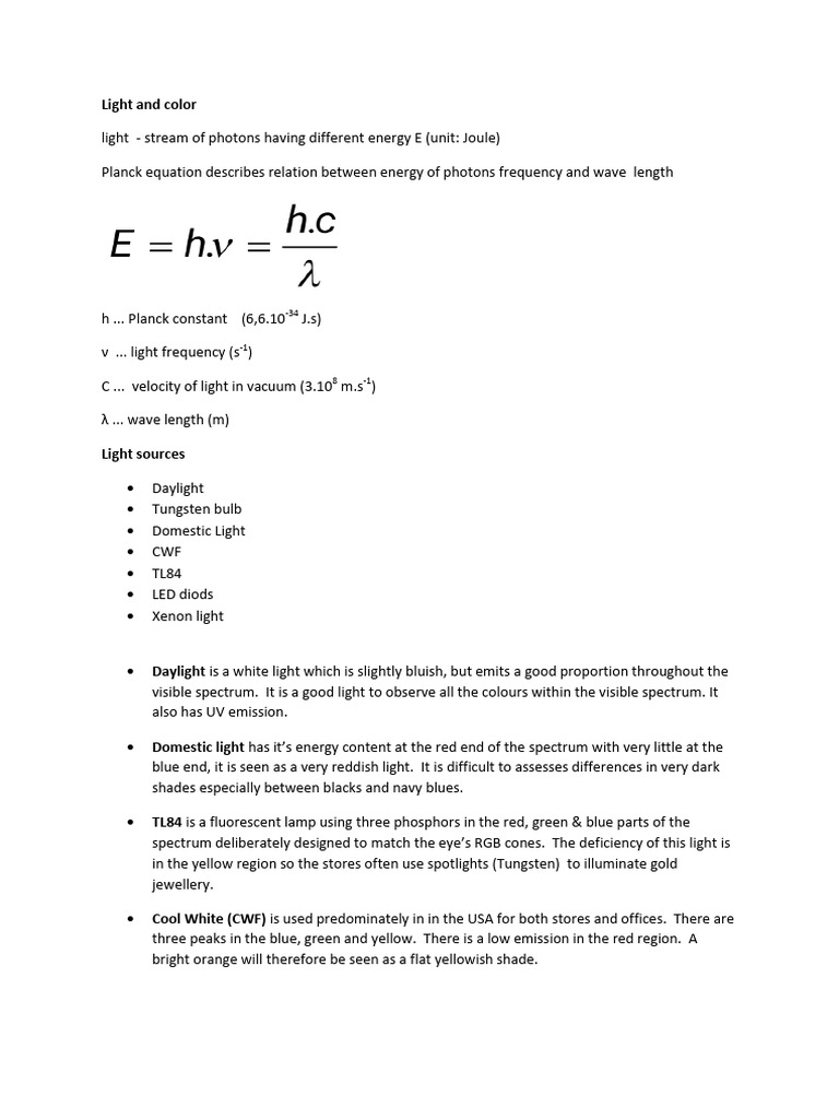 Understanding Light, Color, and Spectrophotometry | PDF ...