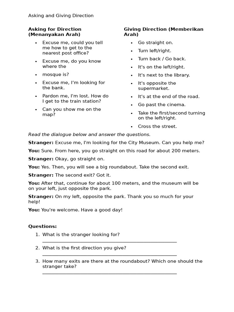 Asking For Direction | PDF