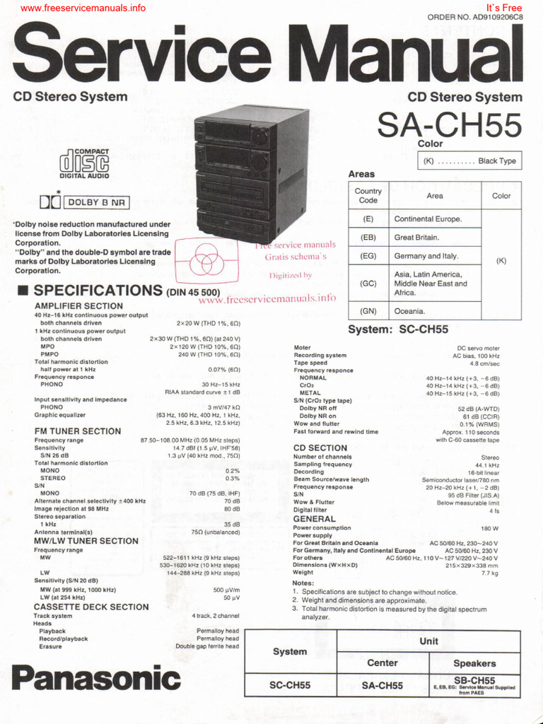 Panasonic SC-CH55 コンポ 動作品 別売FMアンテナ・説明書あり 1?v=1