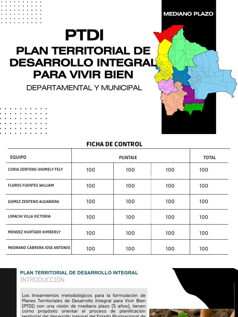 Plan Territorial de Desarrollo Integral en Bolivia | PDF | Ministerio ...