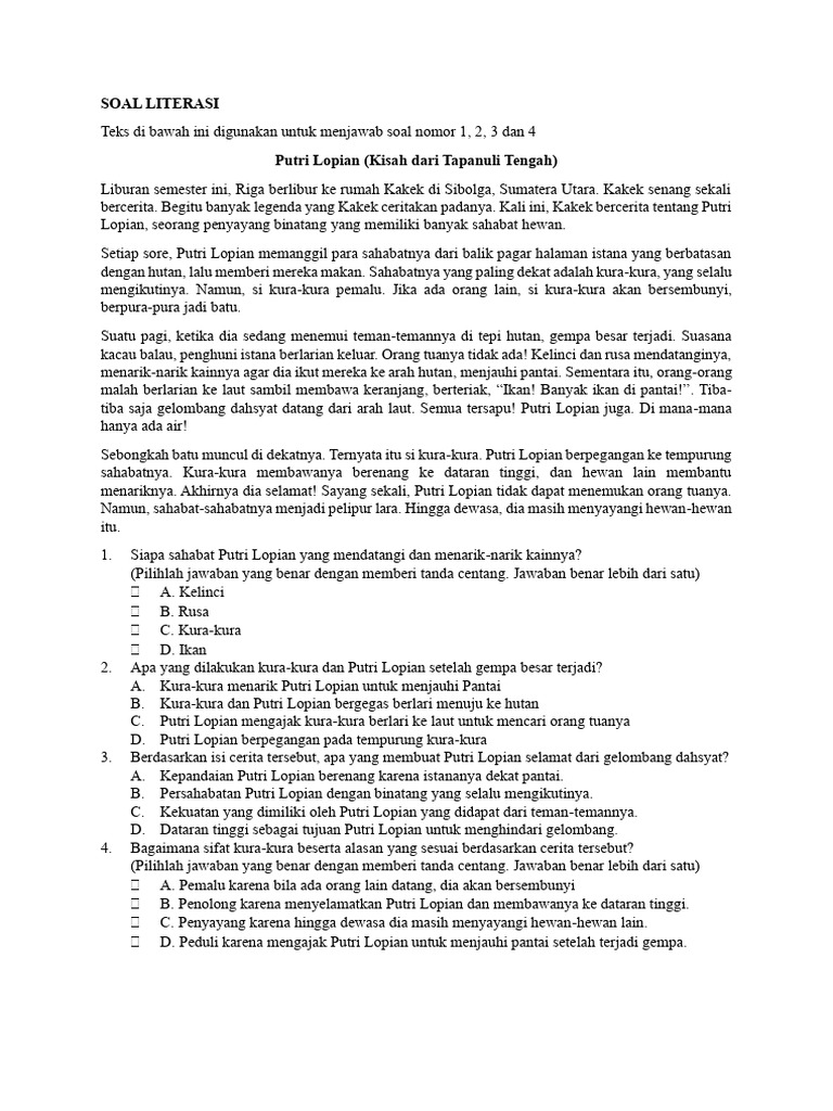 Sahabat Putri Lopian yang Menyelamatkan | PDF