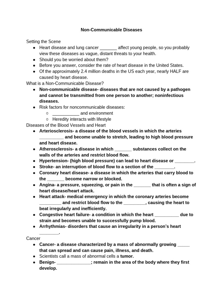 Understanding Non-Communicable Diseases | PDF | Coronary Artery Disease ...
