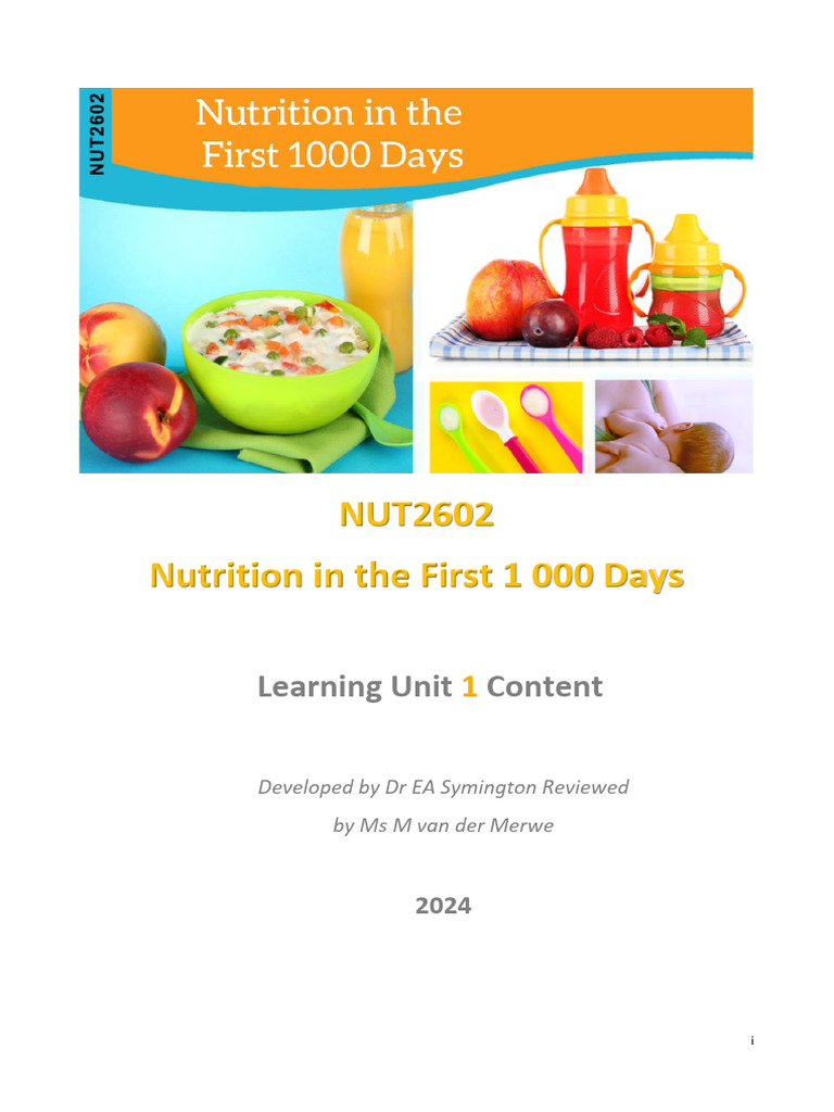 Nutrition in the First 1000 Days Guide | PDF | Malnutrition | Breastfeeding