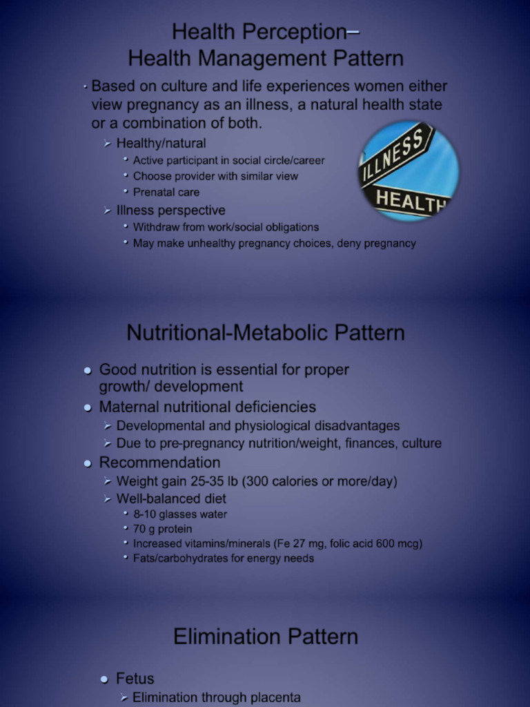 Pregnancy Perspectives and Health Patterns | PDF | Pregnancy | Nutrition