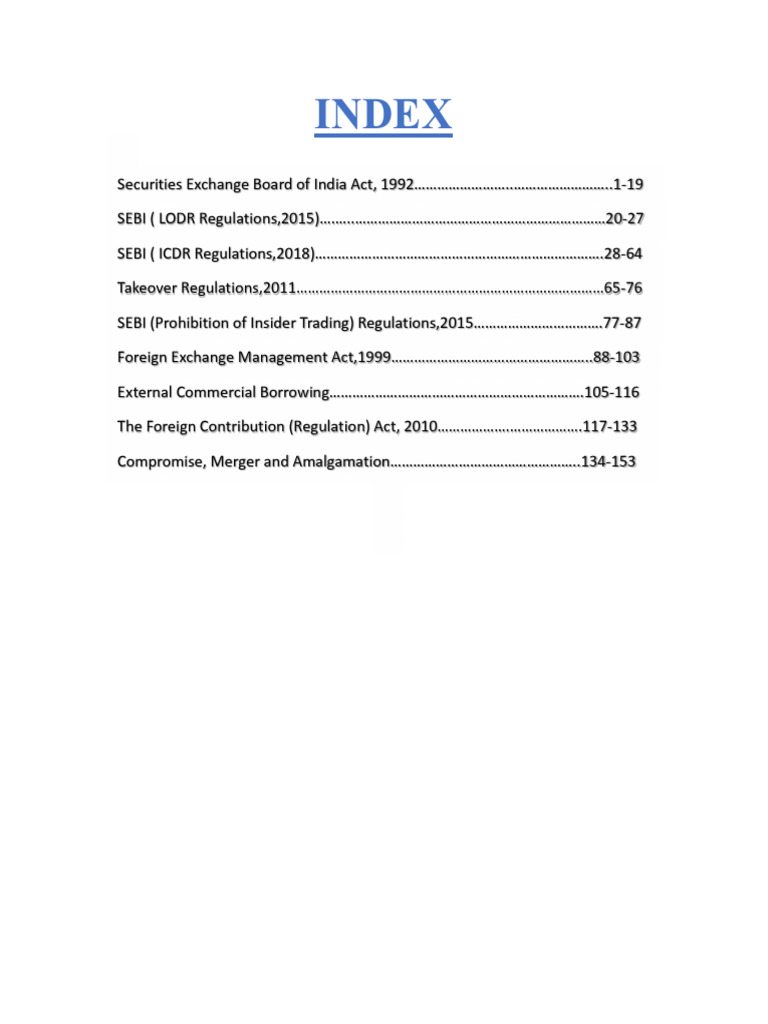 SEBI Regulations and Related Acts Overview | PDF