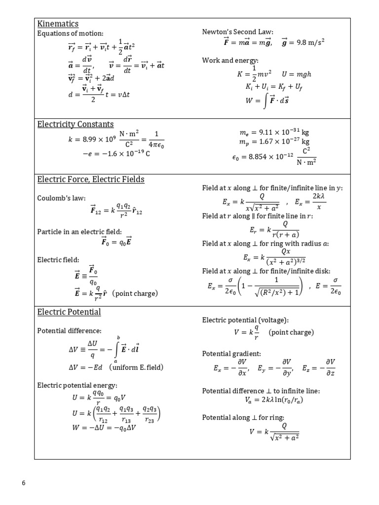 Kinematics and Electricity Fundamentals | PDF | Capacitance | Capacitor