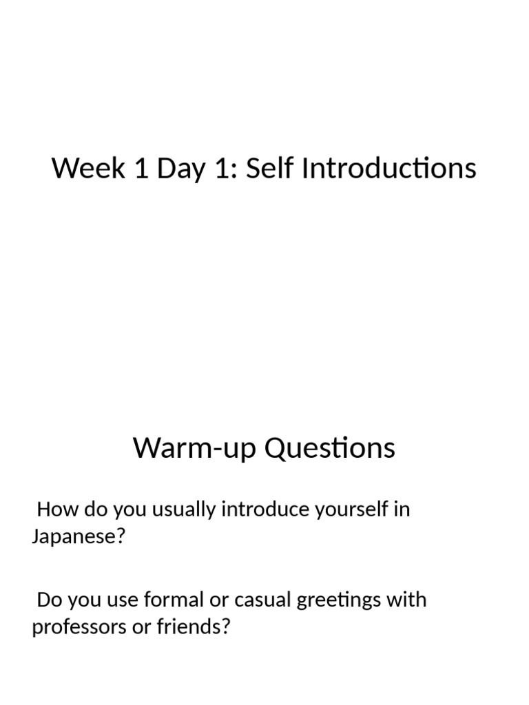 Week1 Day1 Introductions | PDF