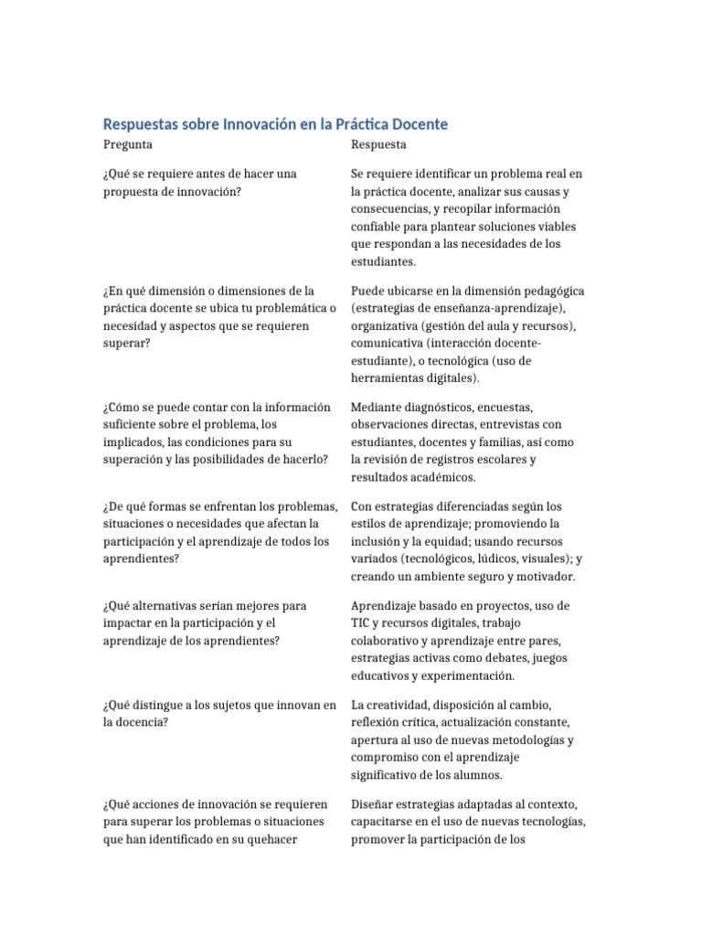 Innovación en la Práctica Docente | PDF | Enseñando | Aprendizaje
